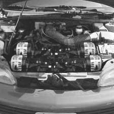 edited photo of a '96 Chevy Cavalier engine