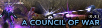 Issue 3 logo, A Council of War