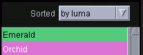 screen capture of luma sort widget
