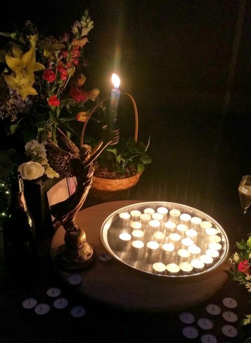 candle ceremony, dark